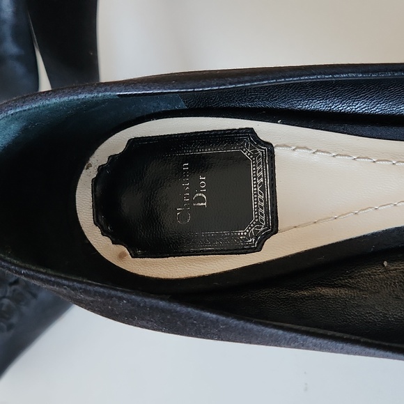 CHRISTIAN DIOR | Rosette heels black satin sz 39.5 - Picture 7 of 8